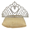 60779 CLEAR CENTERED HEART SILVER TIARA