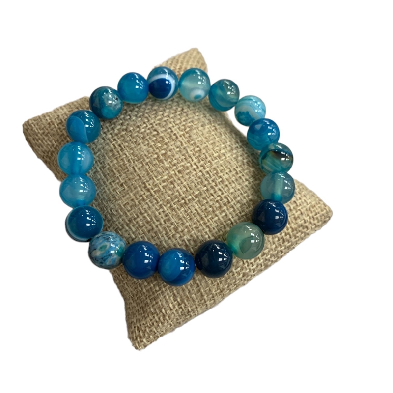 608BL BLUE SEMI PRECIOUS STONE BRACELET