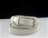 6113 RHINESTONE WHITE GENUINE LEATHER BELT