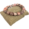 617PK  10MM PINK GRAY SEMI-PRECIOUS STONE BRACELET