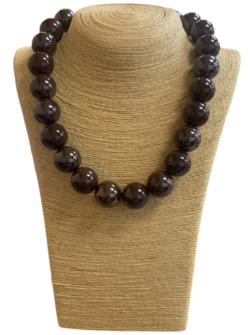 618BN ACRYLIC BALL SHORT NECKLACE