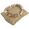 6192SC  10MM SHINY CORAL SEMI-PRECIOUS STONE BRACELET