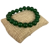 6193EM 10MM SHINY EMERALD GREEN SEMI-PRECIOUS STONE BRACELET