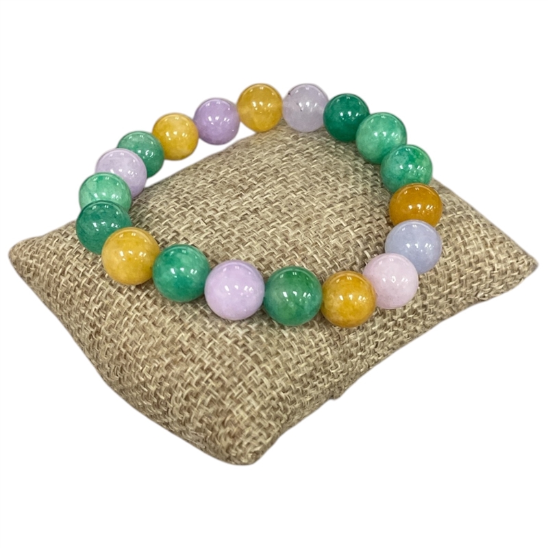 6194M 10MM SHINY MULTI SEMI-PRECIOUS STONE BRACELET