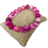 619HP 10MM HOT PINK SEMI- PRECIOUS STONE BRACELET