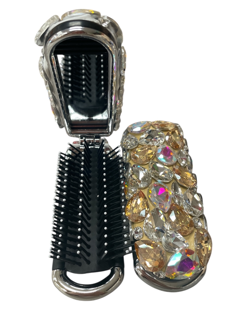 625G  AB & GOLD STONE  BRUSH & MIRROR