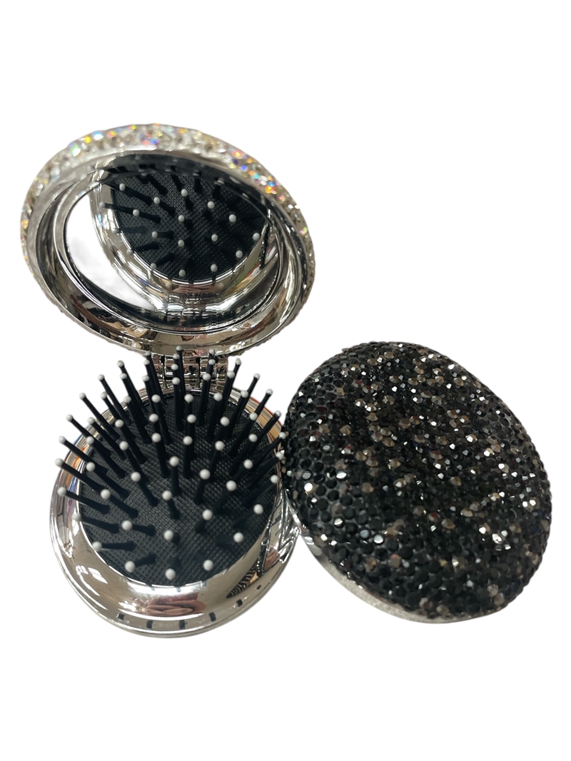 626BK  BLACK  RHINESTONE  BRUSH & MIRROR