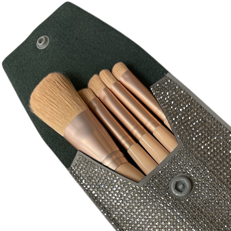 628GY PLAIN GRAY TRAVEL MAKE UP BRUSH SET
