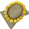 628YP 10MM YELLOW PURPLE  MIX  SEMI- PRECIOUS STONE BRACELET