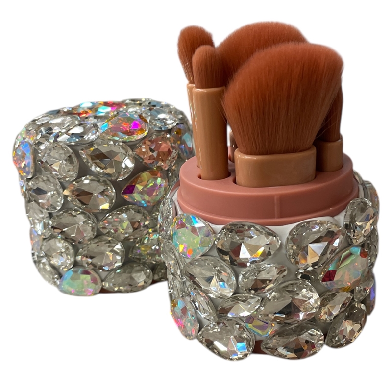 629AB CRYSTAL AB TRAVEL MAKE UP BRUSH SET