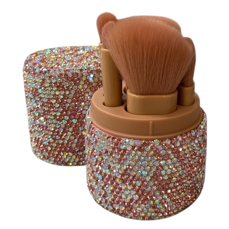 630PK CRYSTAL PINK TRAVEL MAKE UP BRUSH SET