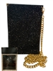 6505 BLACK RHINESTONE PHONE & CARD HOLDER CROSS BODY BAG