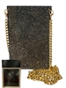 6507 HEMATITE RHINESTONE PHONE & CARD HOLDER CROSS BODY BAG