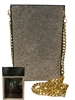 6508 AB SILVER RHINESTONE PHONE & CARD HOLDER CROSS BODY BAG