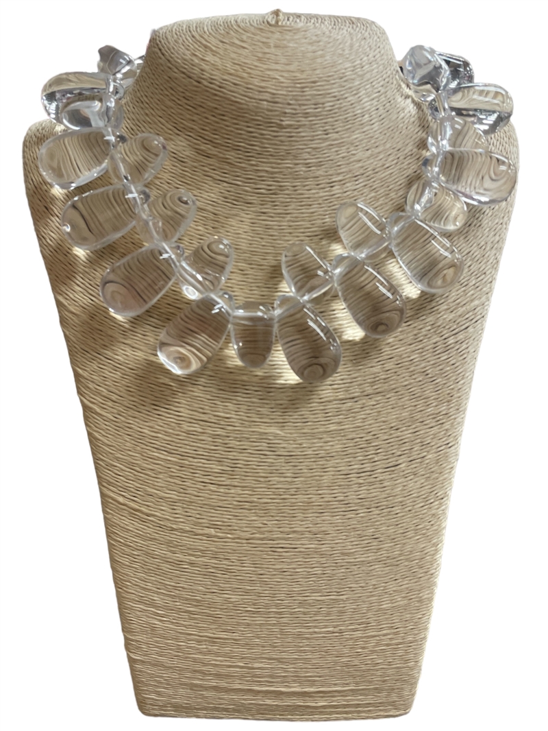660CL  CLEAR TEARDROPS ACRYLIC SHORT NECKLACE