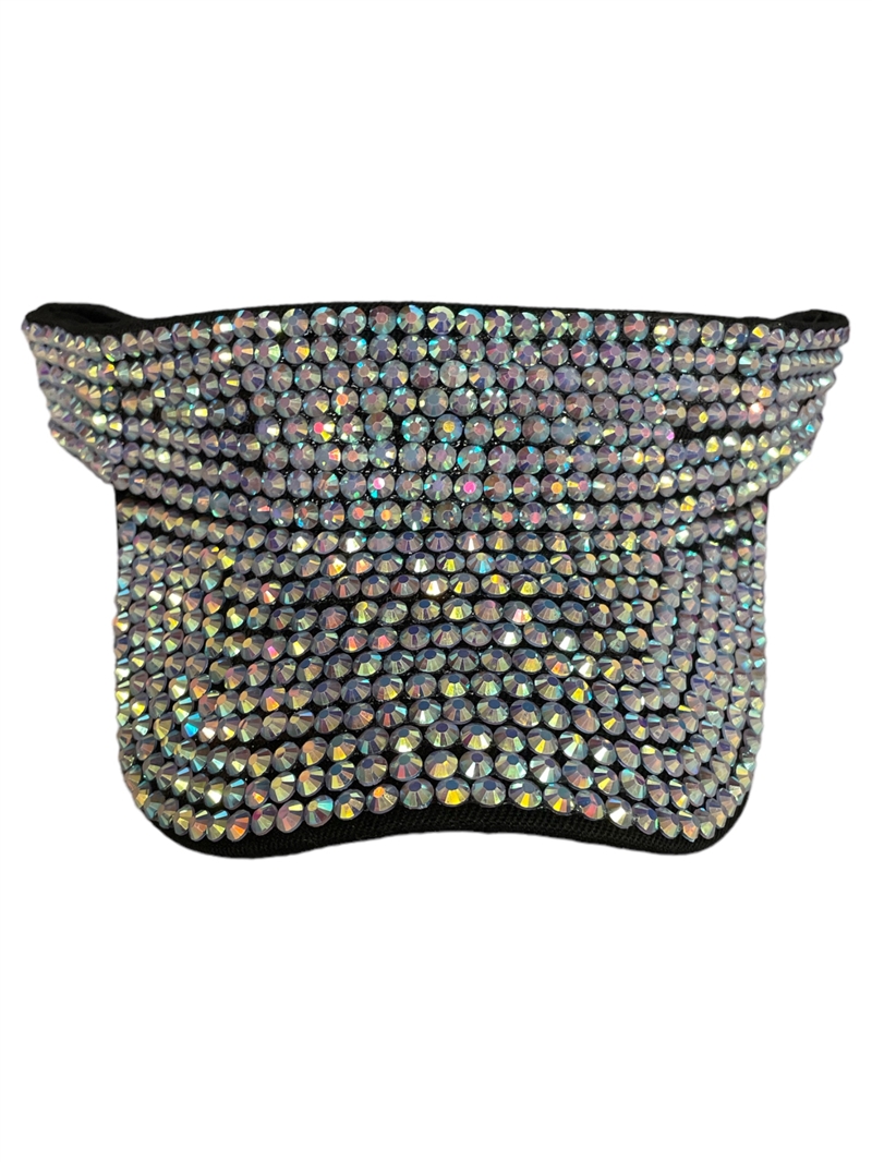 680ABB AB SILVER BLACK BLING VISOR CAP