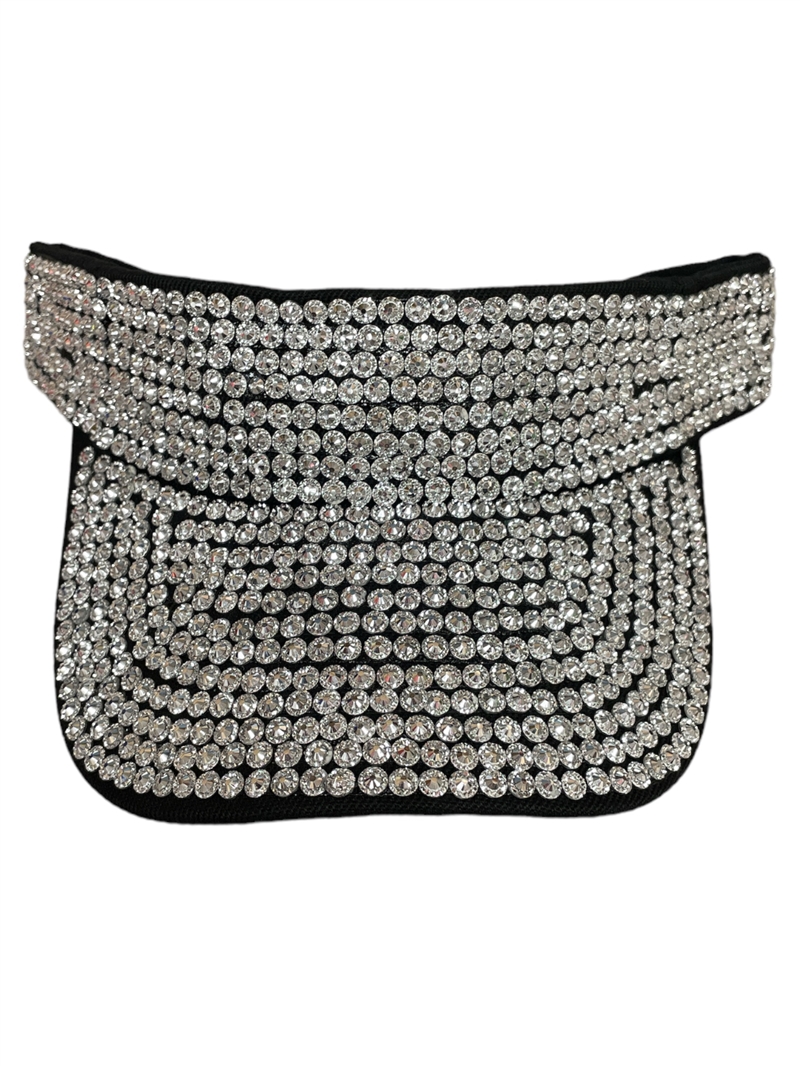 680BS  BLACK SILVER  BLING VISOR CAP