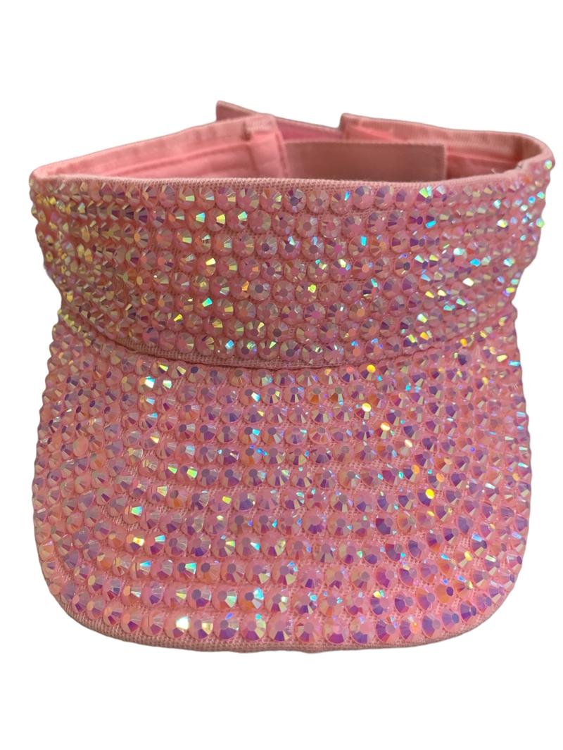 680BYP BABY PINK MIX BLING VISOR CAP