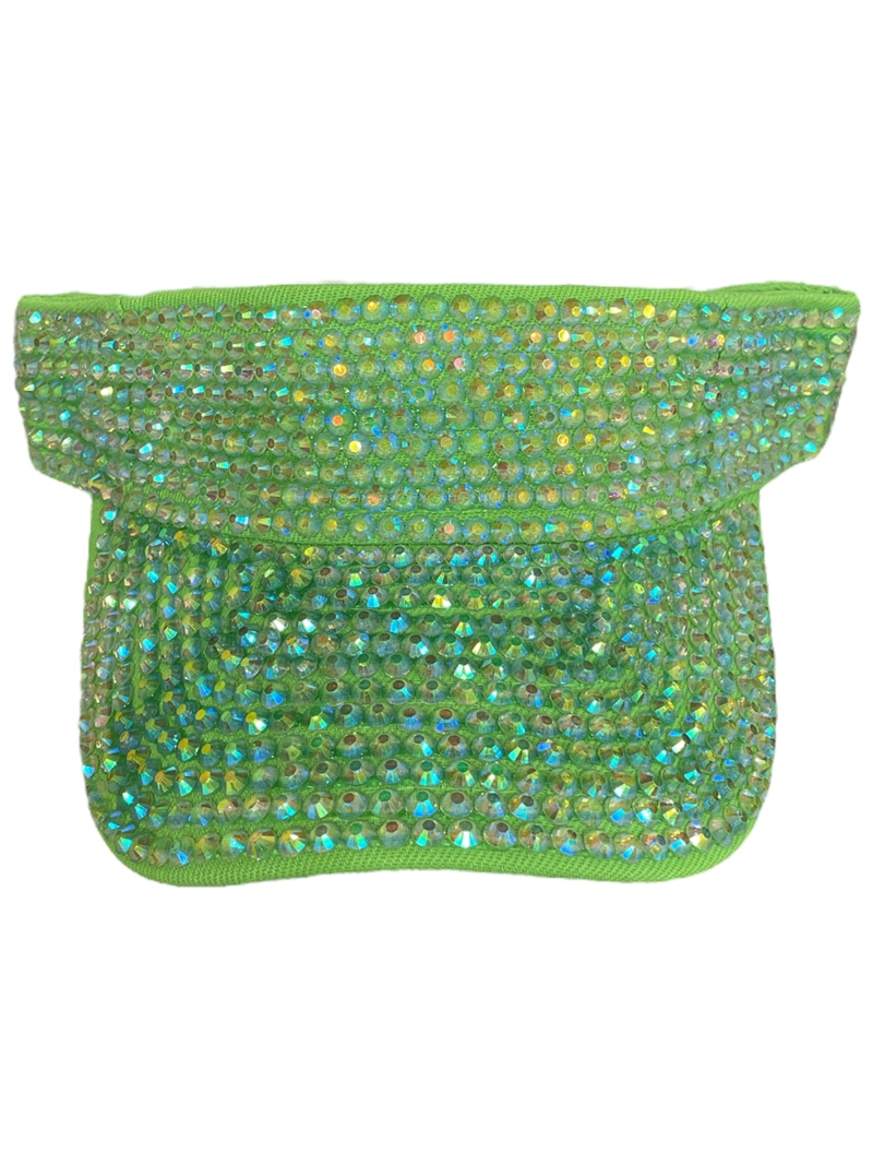 680LM LEMON GREEN BLING VISOR CAP