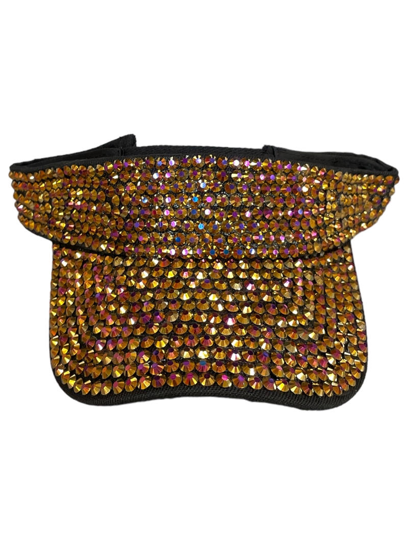 680OBG  BURGUNDY & GOLD MIX BLING VISOR CAP