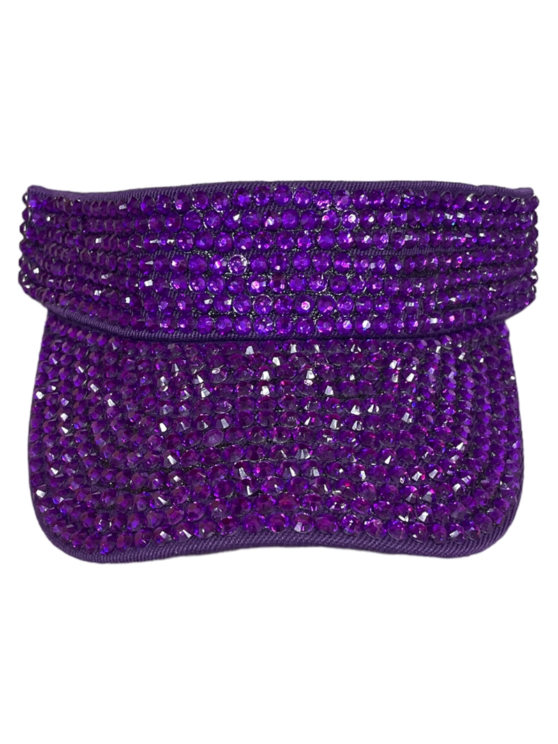 680PR  PURPLE  BLING VISOR CAP