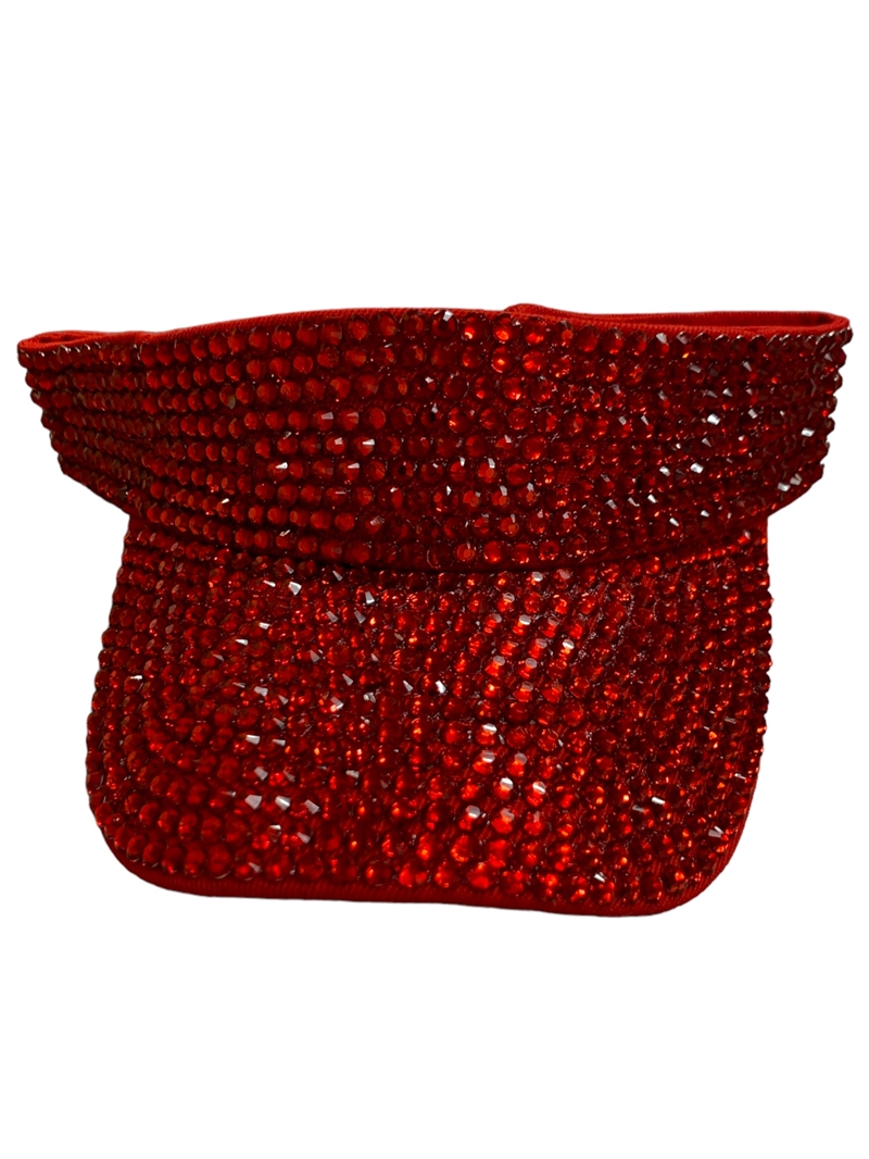 680RDE   RED  BLING VISOR CAP
