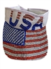 680WH  WHITE AMERICAN FLAG BLING VISOR CAP