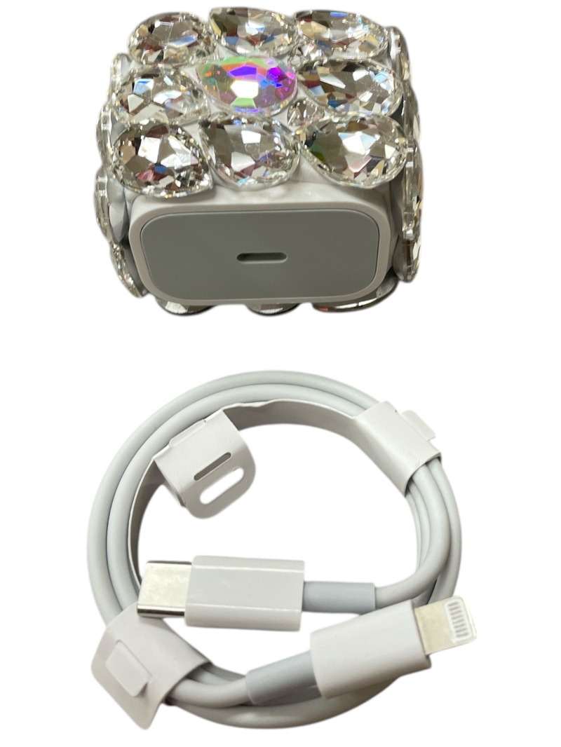 698AB  AB  CRYSTAL STONE USB-C TO LIGHTING CABLE CHARGER