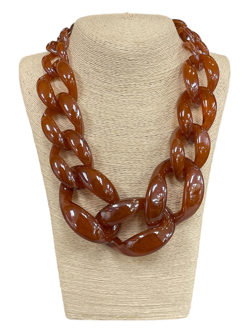 6R6RT  RUSTIC CHUNKY ACRYLIC SHORT NECKLACE