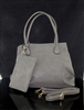 7-3029G PLAIN SOLID GRAY SET OF 2 TOTE BAG