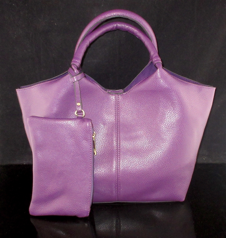 7-8028PL PURPLE SET OF 3 TOTE BAG