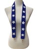 71-0006 BLUE AND WHITE STARS SEED BEAD BAG STRAP