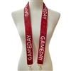 71-0024BG BURGUNDY  WHITE  GAMEDAY  SEED BEAD BAG STRAP