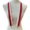 71-0029BG BURGUNDY WHITE SEED BEAD BAG STRAP