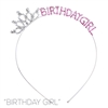 71166 SILVER PINK/CLEAR RHINESTONE "BIRTDAY GIRL" HEADBAND