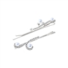 71847-S SILVER PEARL RHINESTONE SWIRLS HAIR CLIPS