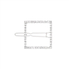 71858S CLEAR RHINESTONE SQUARE SILVER HAIR PIN