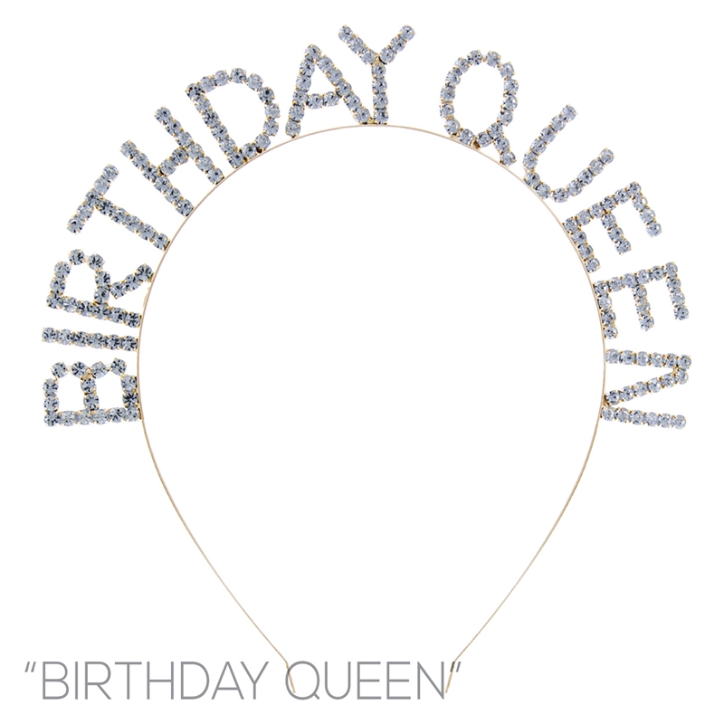 72009 RHINESTONE "BIRTHDAY QUEEN" HEADBAND