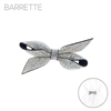 72124 RHINESTONE BOW SUEDE BARRETTE