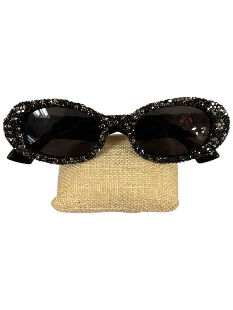 750C  RHINESTONE OVAL SUNGLASSES