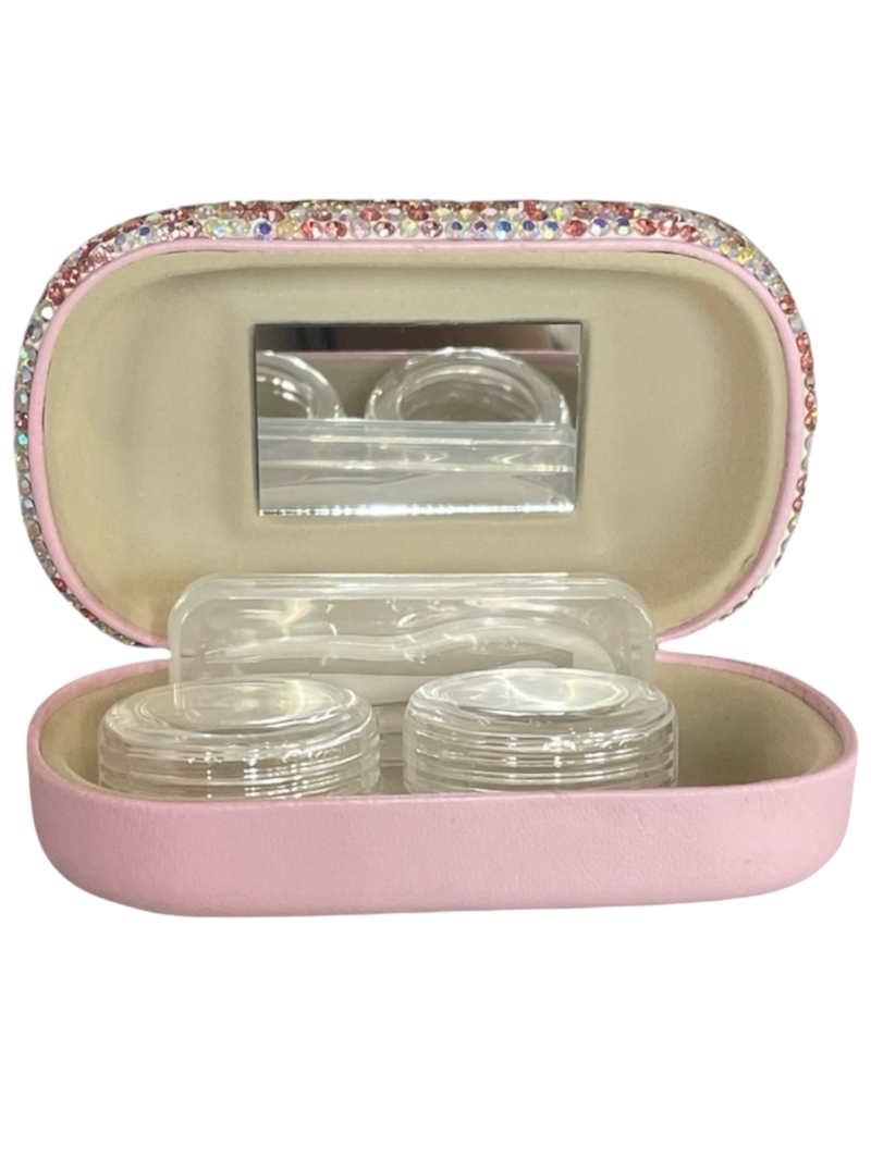 785PN  PINK RHINESTONE CONTACT LENS CASE