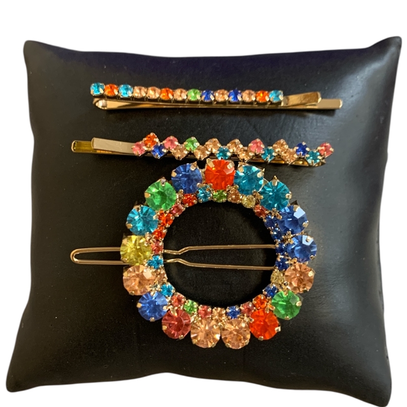 71871 MULTI COLOR 3 PC SET HAIR PINS