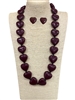 82275 BURGUNDY HEART NECKLACE AND EARRING SET