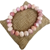 822CPW 10MM CREAMY PINK WHITE CRYSTAL BRACELET