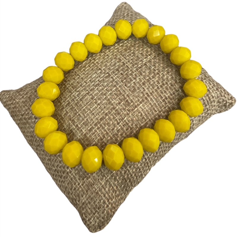 822TEA 10MM BRIGHT YELLOW CRYSTAL BRACELET
