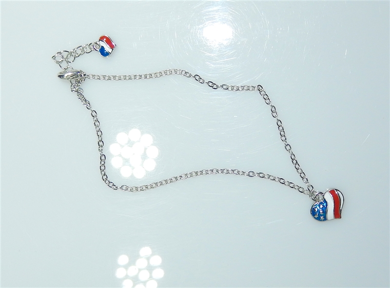 82837 CHAIN USA HEART ANKLET