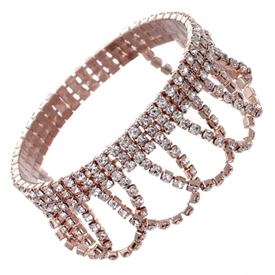 83056CR RHINESTONE DRAPE STRETCH BRACELET