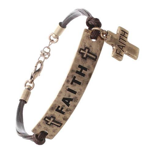 83152 HAMMERED 'FAITH' BRCLT