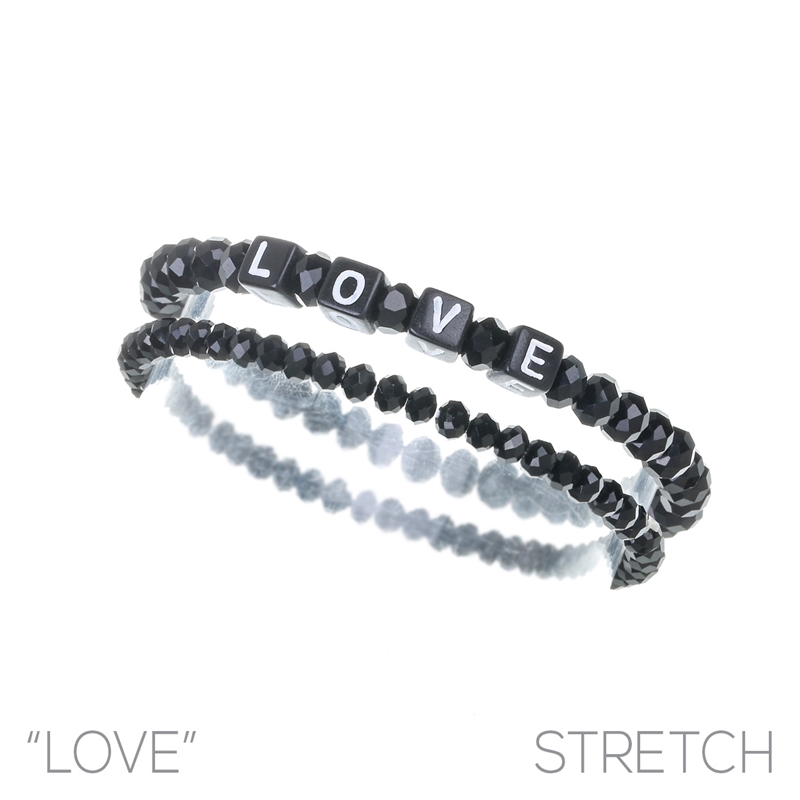 83482 BEADED STRETCH ''LOVE'' BRACELET