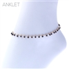 83539JT BLACK SEED BEAD DROP GOLD ANKLET